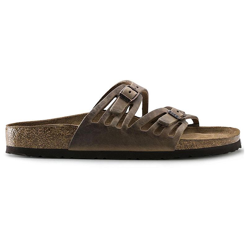 Birkenstock Granada Soft Footbed Oiled Læder Sandaler Dame Brune | DK 345YXF